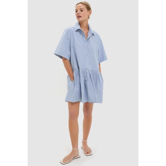 TUCKERNUCK Blue Stripe Piper Shirt Dress Size XS NWT Retail $148 Tuckernuck - Picture 4 of 8